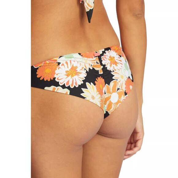 NWT Roxy Beach Classics Black Floral Cheeky Bikini Bottoms - Picture 2 of 6